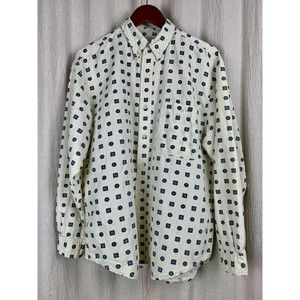 Vintage Bugle Boy Company Geometric Print Long Sleeve Button Down Shirt Size L